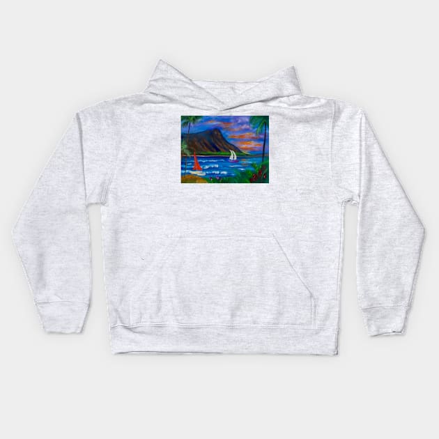 Diamond Head Sunrise Kids Hoodie by jennyleeandjim